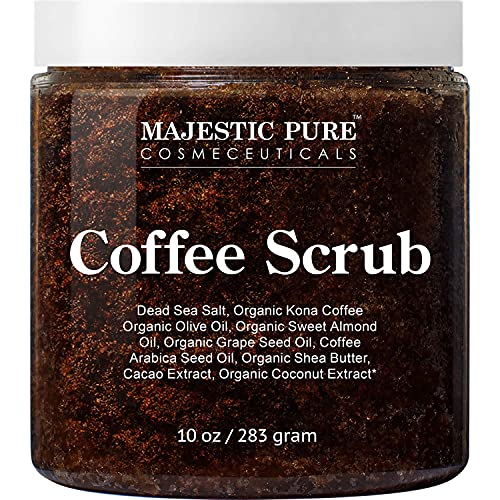 Majestic Pure Cellulite Hot Cream and Arabica Coffee Scrub Bundle - For Smoothing, Toning and Firming Skin - Reduces Appearance of Cellulite, Stretch Marks and Spider Veins