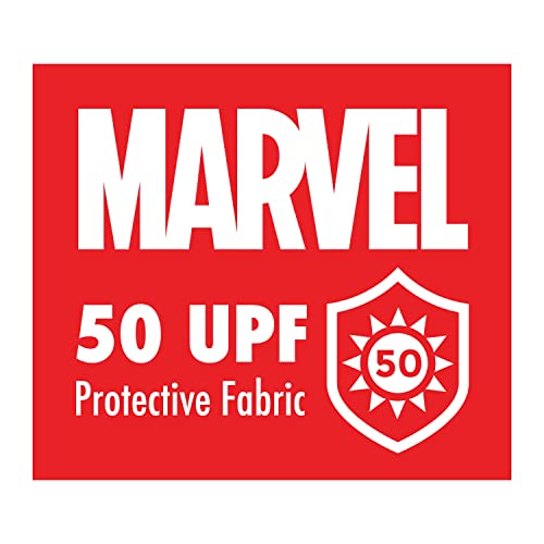 Marvel Boys’ Avengers UPF 50+ Swim Trunk Bathing Suit - Hulk, Captain America, Iron Man (2T-12), Size 7, Navy Avengers Multi Stripe