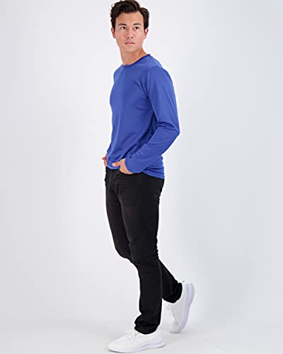 3 Pack: Mens Long Sleeve T-Shirt Mesh Workout Clothes Dry Fit Gym Crew Tee Casual Athletic Active Performance Casual Wicking Exercise Clothing Running Cool Sport Hiking Training Top UPF- Set 5, 2XL