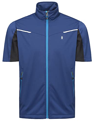 Little Donkey Andy Men's Lightweight Softshell Vest Jacket Short Sleeve for Golfing Hiking Running Blue XXL