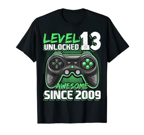 Level 13 Unlocked Awesome 2009 Video Game 13th Birthday T-Shirt