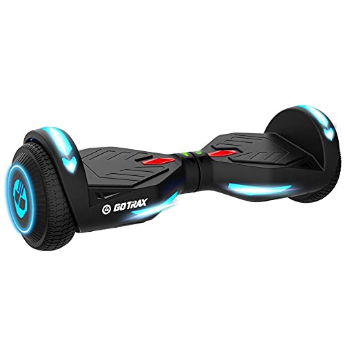 Gotrax NOVA Hoverboard with 6.5" LED Wheels, Max 3.1 Miles & 6.2mph Power by Dual 200W Motor, LED Fender Light/Headlight,UL2272 Certified & 65.52Wh Battery Self Balancing Scooter for 44-176lbs(Black)