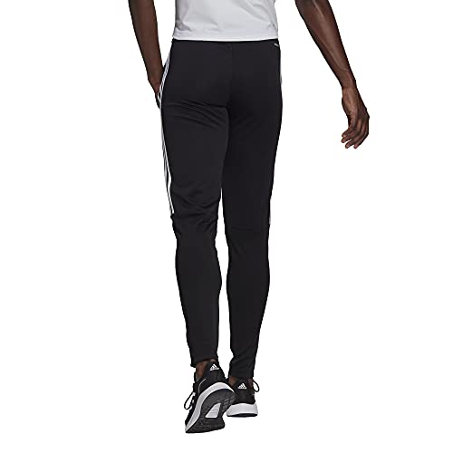 adidas Women's AEROREADY Sereno Slim Tapered-Cut 3-Stripes Pants, Black/White, X-Small/Petite