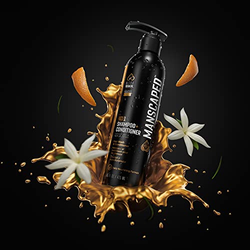MANSCAPED™ 2 In 1 Shampoo & Conditioner, UltraPremium Formula Infused with Sea Kelp, Coconut Water, Aloe for Nourishing and Hydrating Hair (16 oz Aluminum Bottle)