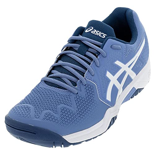 ASICS Kid's Gel-Resolution 8 Grade School Tennis Shoes, 1, Blue Harmony/White