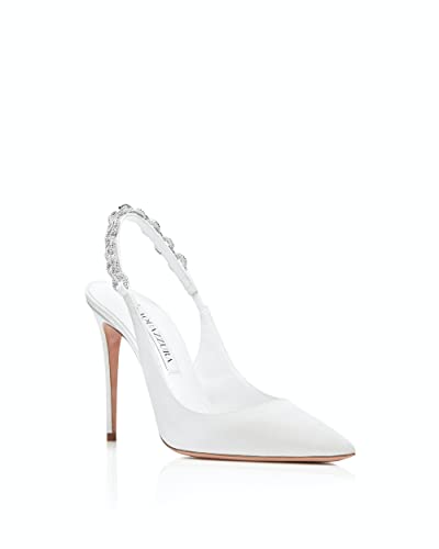 Aquazzura Love Link Sling 105, White, 9