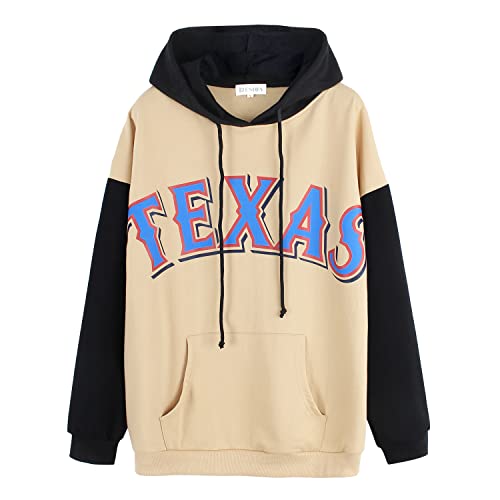 PESION Womens Boston City Baseball Fans Pullover Hoodie Sweatshirt Oversized Hoodies, Navy+ Boston, X-Large