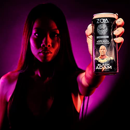 ZOA Zero Sugar Energy Drink - White Peach 16 Fl Oz - Healthy Energy Drinks with B Vitamins, Amino Acids, Camu Camu, Electrolytes & Natural Clean Caffeine - (Pack Of 12)