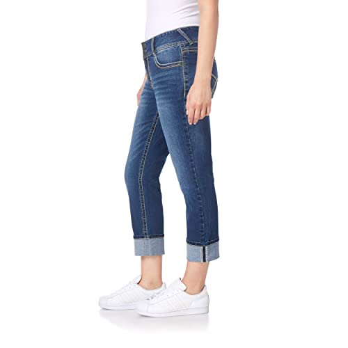 WallFlower womens Juniors Instastretch Mid-rise Curvy Skinny Stretch Denim Crop (Standard and Plus) Jeans, Heidi, 5 US