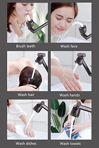 Magical Bathroom Sink Faucet, Sink Faucet for Brush Teeth, Wash Face and Hair, Stainless Steel Appearance, with 18 Inches of 2 Hoses Accessories.