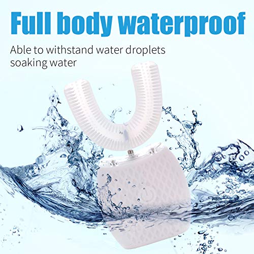 Ultrasonic Automatic Toothbrush u Shaped Toothbrush Whole Mouth Toothbrush Toothbrush for Adults 360°Electric Toothbrush 30'' Automatic Timer Washable Travel Home Dual-use