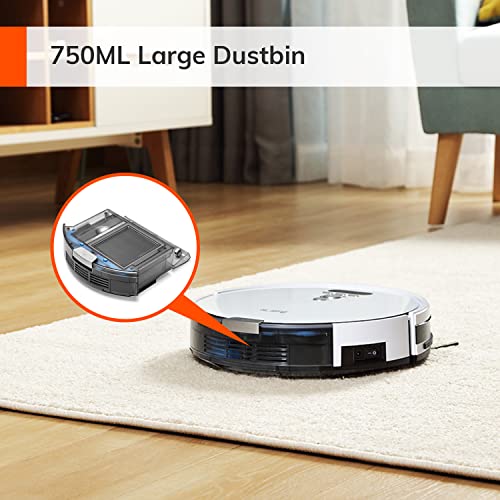 ILIFE V8 Plus Robot Vacuum and Mop, ElectroWall, Big 750ml Dustbin, Enhanced Suction Inlet, Zigzag Cleaning Path, LCD Display, Schedule Function, Self-Charging, Ideal for Hard Floors and Pet Hair.