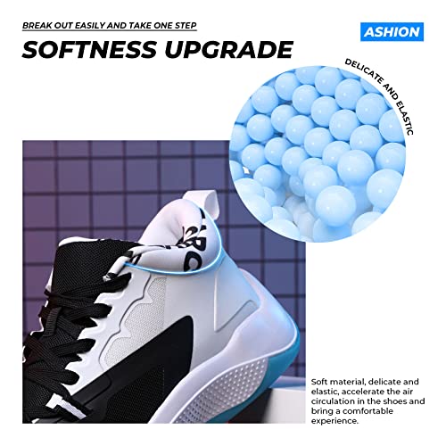 ASHION Mens Basketball Shoes Lightweight Breathable Sneakers Anti Slip Sports Shoes for Running Walking 875 Black White 10