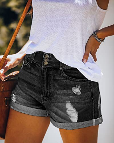Magritta Mid-Rise Ripped Denim Shorts for Girls