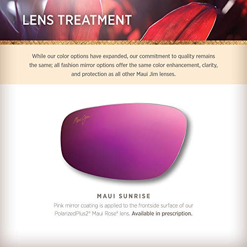 Maui Jim Violet Lake w/Patented PolarizedPlus2 Lenses Luxury Sunglasses, Trans Pink W/Rose Gold/Maui Sunrise Polarized, Medium
