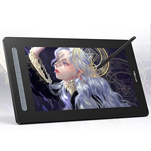 Drawing Tablet with Screen XP-PEN Artist16 2nd Computer Graphic Tablet Full-Laminated Pen Display with Battery-Free X3 Stylus 10 Express Keys Android Support Drawing Monitor(127% sRGB,15.4" Black)