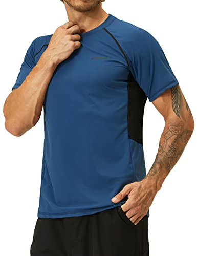 Men's Rash Guard Swim Shirts Summer UPF 50+ UV Sun Protection Quick Dry Beach Fishing Water Shirts T Shirts for Men Navy