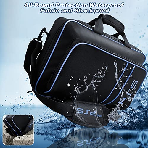 Travel Case Bag for PS5 Controller with 8PCS Rocker Cap