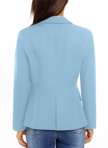 LookbookStore Blazer Jackets for Women Casual Blazers for Women Fashion 2022 Jacket Suit Notched Lapel Work Office Blazer Jacket Suit 2022 Office Size Medium Women Blazer Airy Blue Size 8 Size 10