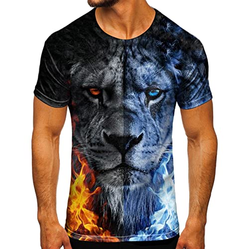 Shirts for Men Mens Relaxed Short Sleeve T Shirt Men T Shirts Cotton (Blue, XL)