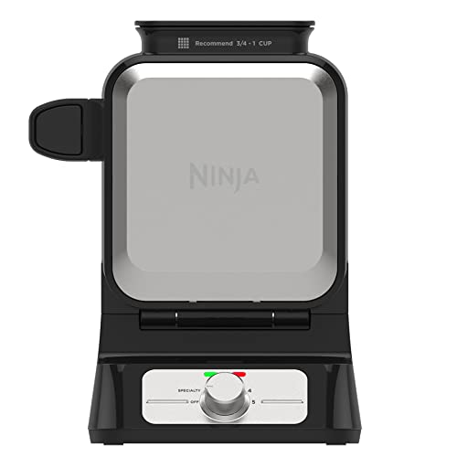 Ninja BW1001 NeverStick Pro Belgian Waffle Maker - Black & Silver