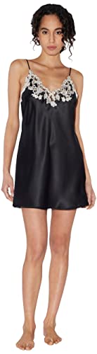 La Perla, Maison Silk Slip Dress with Frastaglio, S, Black