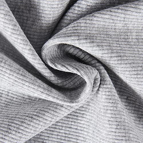 Artfish Women's Sleeveless Shirt Ribbed Fitted Scoop Neck Basic Long Crop Tank Top V Notch Heather Grey, L