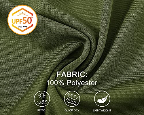 TBMPOY Men's Quick Dry Rash Guard Hiking Shirts UPF 50+ Sun Protection Long Sleeve Lightweight Outdoor Fishing Tops Army Green XL