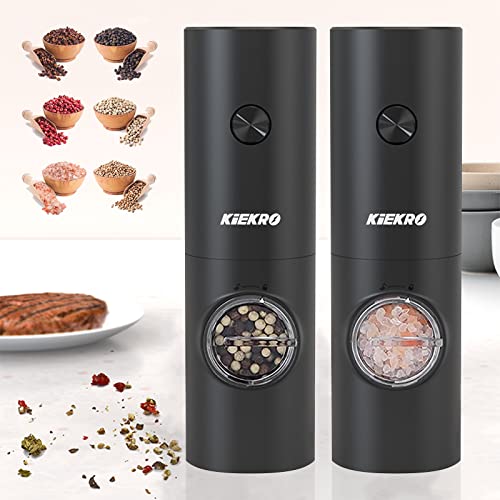 Electric salt and pepper grinder with white LED light