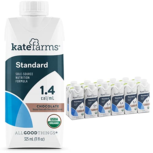 KATE FARMS Organic Vegan Plant Based 1.4 Sole-Source Nutrition Shake, Vanilla Flavor, 20g of protein, 28 Vitamins and Minerals, High Calorie Meal Replacement Drink, Protein Shake, Gluten Free and Non-GMO, 11 Fl oz (Pack of 12)