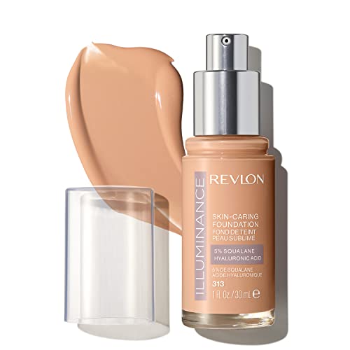 Revlon Illuminance Skin-Caring Liquid Foundation, Hyaluronic Acid, Hydrating and Nourishing Formula with Medium Coverage, 217 Beige (Pack of 1)