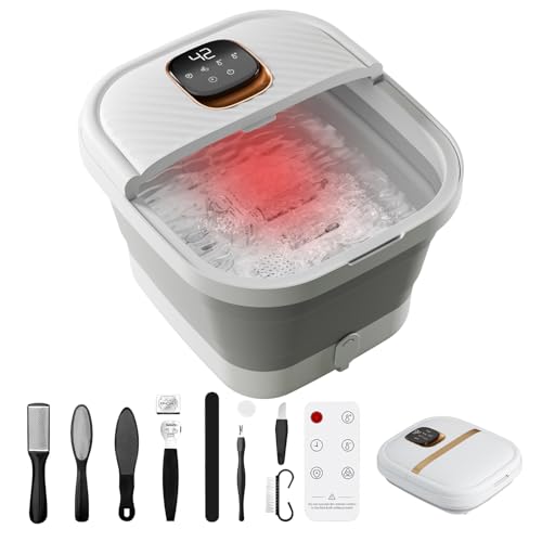Foldable Foot Spa Massager with Heat, Touchscreen,Foot Bath Massager with Adjustable Temperature & Foot Massage Rollers, Pedicure Foot Spa for Home, Office & Relaxation, Christmas gift for Men & Women