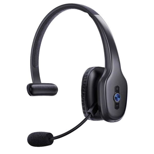 Bluetooth Headset With Microphone With AI Noise Cancelling Mute Button Wireless On Ear Headphones 50 Hrs Working Time