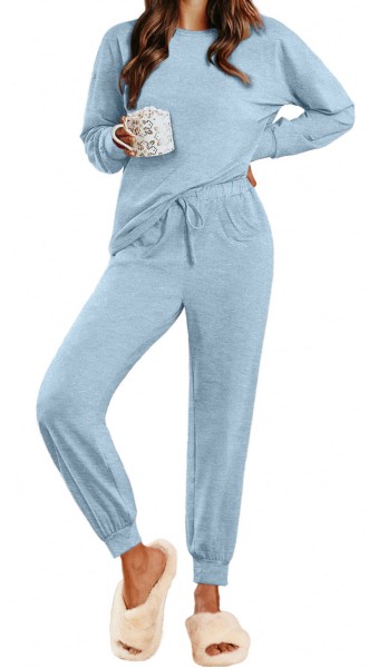 Fantaslook Womens Pajamas Sets Long Sleeve Top And Pant With Pockets Lounge Wear Set Oufits