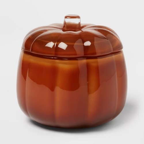 Lidded Glass Pumpkin Jar Candle - Threshold™