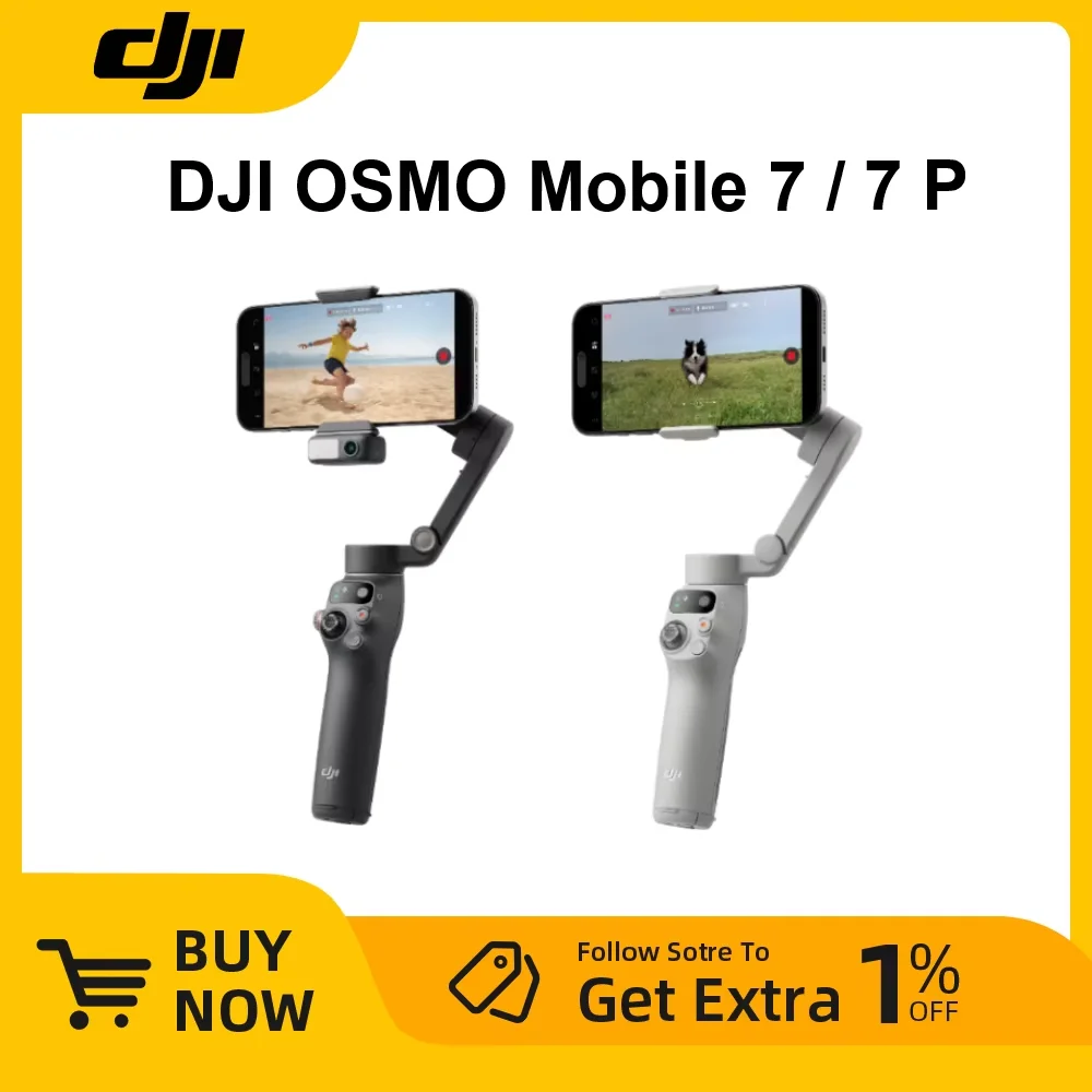 DJI Osmo mobile 7/7P Smartphone Gimbal Stabilizer Native Tracking With Integrated Audio & Lighting Capabilities New