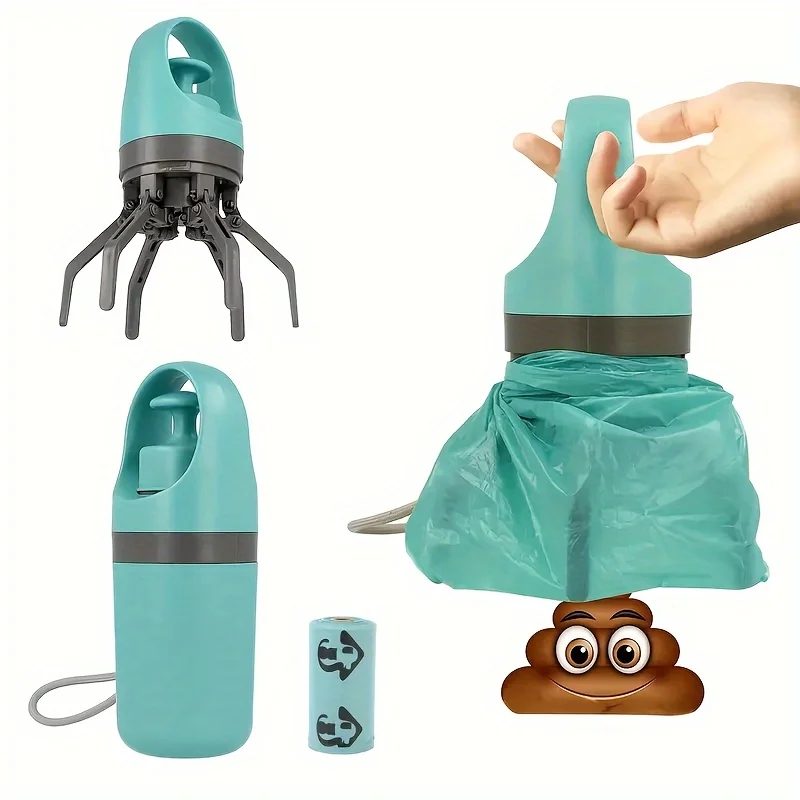 Portable Dog Poop Shovel with Built-in Garbage Bag Dispenser - Lightweight, Hygienic Design for Small, Medium, and Large Dogs