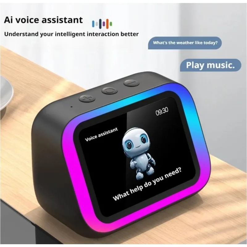 AI Smart Bluetooth 5.4 Speaker Voice assistant HDTouch Screen Display Electronic Album Alarm Clock Hi-fi Stereo outdoor Sound