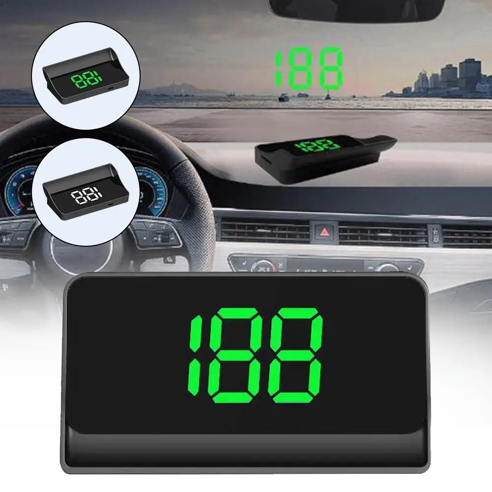 HUD Head Up Display Digital Speedometer V9 GPS Plug And Play For All Cars Big Font KMH Windshield Projector Car Accessories