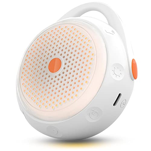 Portable White Noise Machine Baby, elesories Sound Machine Baby with Nursery Night Light,12 Soothing Sounds and USB Rechargeable Travel Baby, Child Lock, Baby Sound Machine for Adults Baby Sleeping