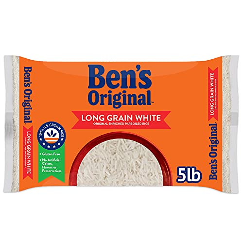 BEN'S ORIGINAL Enriched Long Grain White Rice, Parboiled Rice, 5 lb Bag
