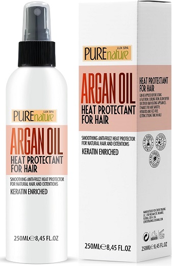 Protect heat-styled hair with this Moroccan argan oil & keratin leave-in spray
