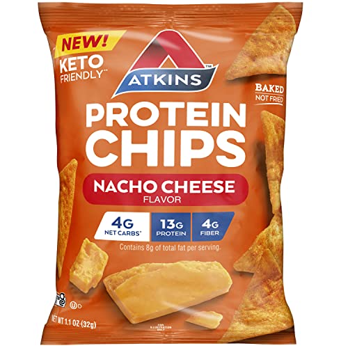 Protein Chips, Nacho Cheese, Keto Friendly, Baked Not Fried
