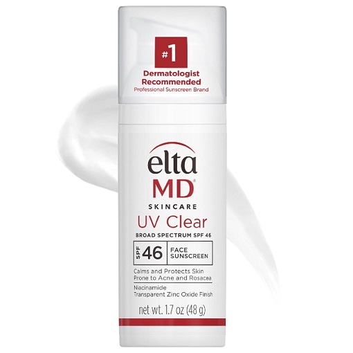EltaMD UV Clear Face Sunscreen tube.