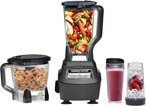 Ninja BL770 Mega Kitchen System with blender pitcher, food processor bowl, and to-go cups