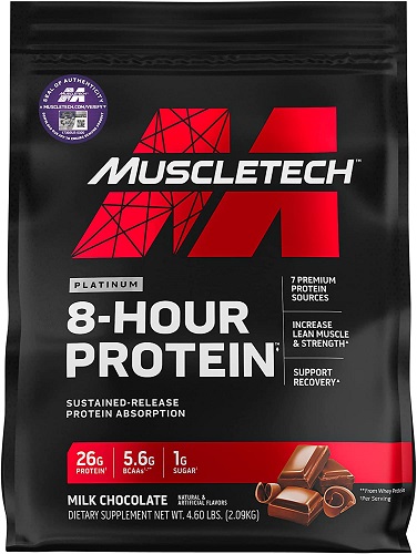 Whey Protein Powder | MuscleTech Phase8 Protein Powder | Whey & Casein Protein Powder Blend | Slow Release 8-Hour Protein Shakes | Muscle Builder for Men & Women | Chocolate, 4.6 lbs (50 Servings)