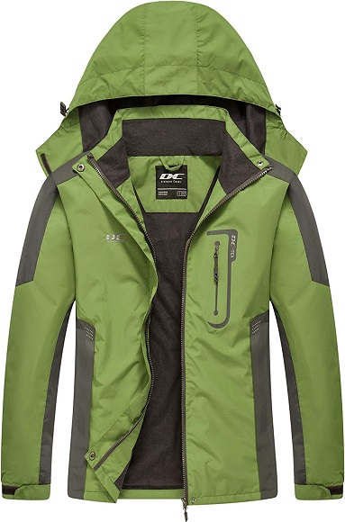 Diamond Candy Waterproof Rain Jacket Women Lightweight Outdoor Raincoat Hooded for Hiking Green S