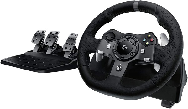 Logitech G920 Driving Force Racing Wheel and Floor Pedals, Real Force Feedback, Stainless Steel Paddle Shifters, Leather Steering Wheel Cover for Xbox Series X|S, Xbox One, PC, Mac - Black
