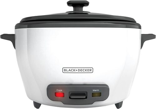 Close-up of the removable, non-stick inner pot of a BLACK+DECKER Rice Cooker. Transparent Background