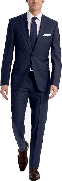 Calvin Klein Men's Slim Fit Suit Separates, Solid Medium Blue, 34W x 34L